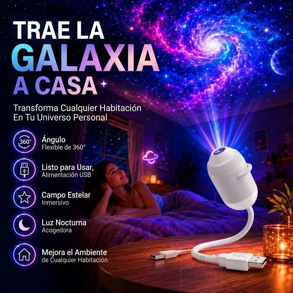 Galaxia Lux - Mini Proyector de Estrellas USB