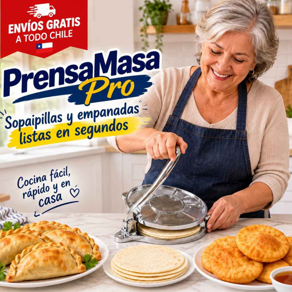 PrensaMasa Pro - Sopaipillas listas en segundos